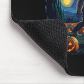 Spooky Halloween Bigfoot Starry Night Van Gogh Mousepad (Ecke)