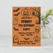 Spooky Halloween Birthday Einladung (Stehend Vorderseite)