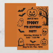 Spooky Halloween Birthday Einladung (Vorne/Hinten)