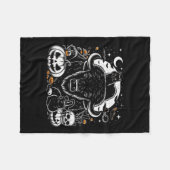 Spooky Halloween Bison Pumpkin Buffalo Cat Funny G Fleecedecke (Vorderseite (Horizontal))