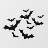 Spooky Halloween Black Bats Fensteraufkleber (Blatt)