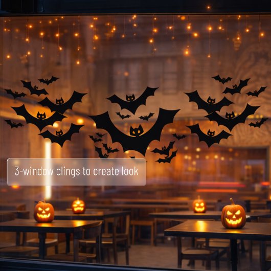 Spooky Halloween Black Bats Fensteraufkleber