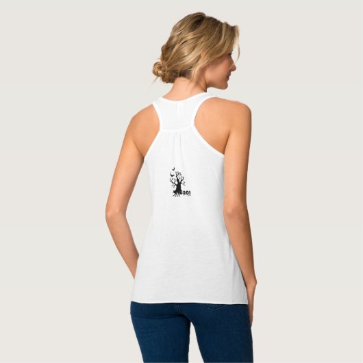 Spooky Halloween Black Cat and Tree Tank Top (Rückseite Vollansicht)
