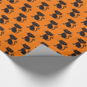 Spooky Halloween Black Cat Geschenkpapier (Ecke)