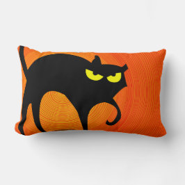 Spooky Halloween Black Cat Lendenkissen