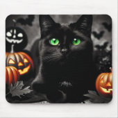 Spooky Halloween Black Cat Mouse Pad Mousepad (Vorne)