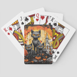 Spooky Halloween Black Cat Spielkarten