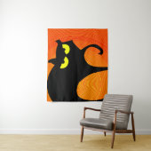Spooky Halloween Black Cat Tapestry Wandteppich (Beispiel)