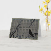Spooky Halloween Black Crow Dead Trees Windows Karte (Gelbe Blume)