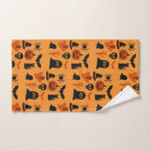 Spooky Halloween - Black & Orange Trick Badhandtuch Set (Handtuch)