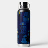 SPOOKY HALLOWEEN BLUE NIGHTTIME CITY SCENE TRINKFLASCHE (Rückseite)