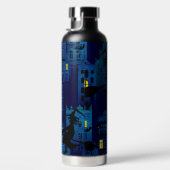 SPOOKY HALLOWEEN BLUE NIGHTTIME CITY SCENE TRINKFLASCHE (Rechts)
