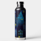 SPOOKY HALLOWEEN BLUE NIGHTTIME CITY SCENE TRINKFLASCHE (Rechts)