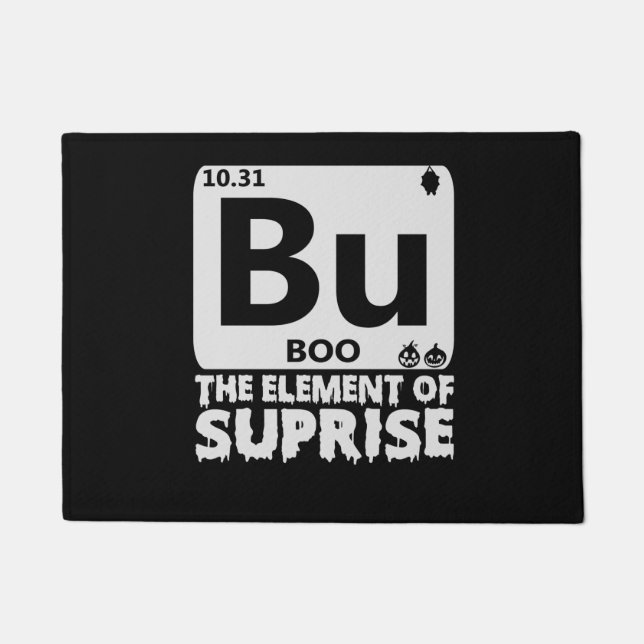 Spooky Halloween BOO Primary Elements of Surprise Fußmatte (Vorderseite)