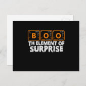 Spooky Halloween BOO Primary Elements of Surprise Postkarte (Vorne/Hinten)