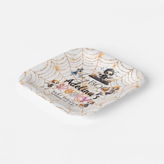 Spooky Halloween Boo Skeletons Kostümdusche Pappteller (Gewinkelt)