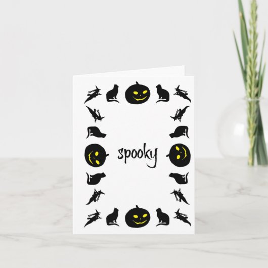 Spooky, Halloween Border Theme Card Karte (Vorderseite)