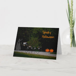 Spooky Halloween Card mit tanzenden Skeletten Karte
