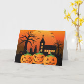 Spooky Halloween Carved Pumpkins Card Karte (Gelbe Blume)