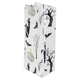 SPOOKY HALLOWEEN CASTLES MOONS BATS BÄUME GESCHENKTÜTE FÜR WEINFLASCHEN