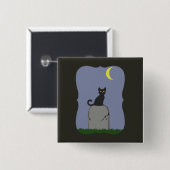 Spooky Halloween Cat Button (Vorne & Hinten)