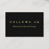 Spooky Halloween Cat Eyes Business Card Visitenkarte (Rückseite)