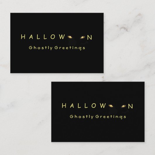 Spooky Halloween Cat Eyes Business Card Visitenkarte (Vorne/Hinten)