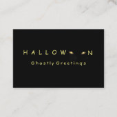 Spooky Halloween Cat Eyes Business Card Visitenkarte (Vorderseite)