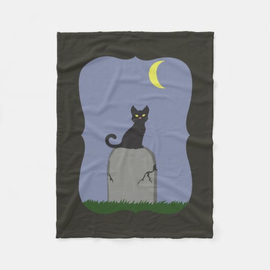 Spooky Halloween Cat Fleecedecke (Vorderseite)
