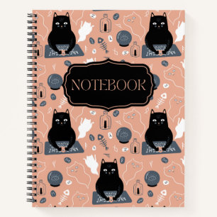 Spooky Halloween Cat Ghosts Notizblock
