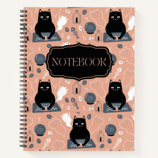 Spooky Halloween Cat Ghosts Notizblock