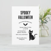 Spooky Halloween Cat Hexe Party Einladung (Stehend Vorderseite)