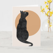 Spooky Halloween Cat Karte (Gelbe Blume)