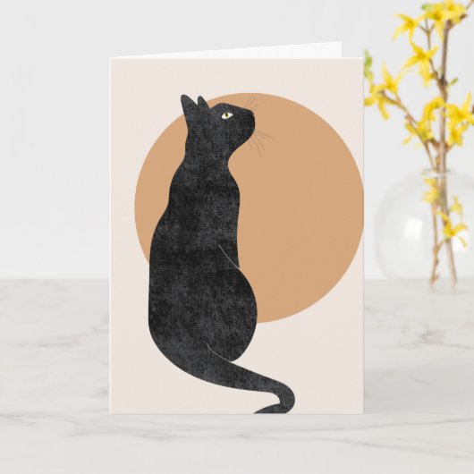 Spooky Halloween Cat Karte (Gelbe Blume)