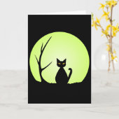 Spooky Halloween Cat Karte (Gelbe Blume)