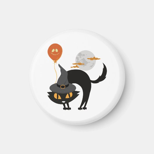 Spooky Halloween Cat Magnet (Vorne)