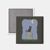 Spooky Halloween Cat Magnet (Vorderseite/Rückseite)