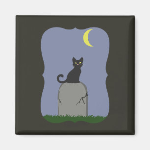 Spooky Halloween Cat Magnet