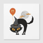 Spooky Halloween Cat Magnetkarte (Vorderseite)