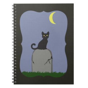 Spooky Halloween Cat Notizblock
