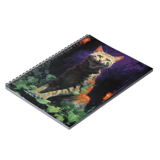 Spooky Halloween Cat Notizblock (Linke Seite)