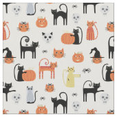 Spooky Halloween Cat Pattern Stoff (Nahaufnahme)