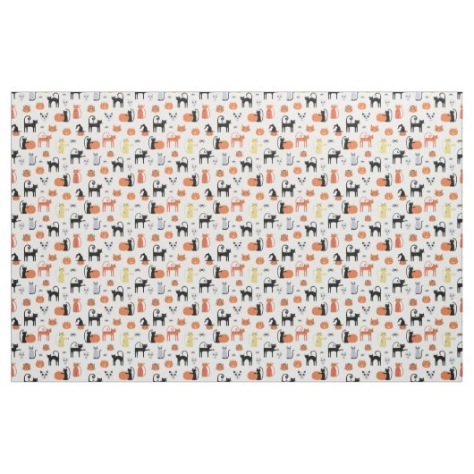 Spooky Halloween Cat Pattern Stoff (Fat Quarter (45,7 x 55,9 cm))