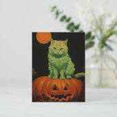 Spooky Halloween Cat Postkarte (Stehend Vorderseite)