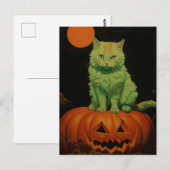 Spooky Halloween Cat Postkarte (Vorne/Hinten)