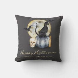 Spooky Halloween Cat Pumpkin Kissen