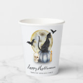 Spooky Halloween Cat Pumpkin Pappbecher (Rückseite)