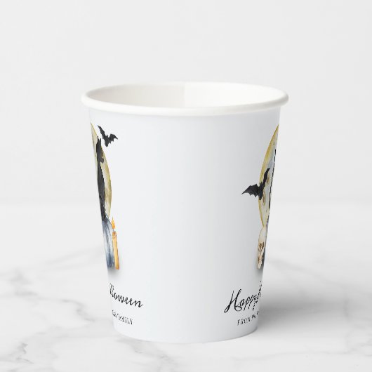 Spooky Halloween Cat Pumpkin Pappbecher (Links)