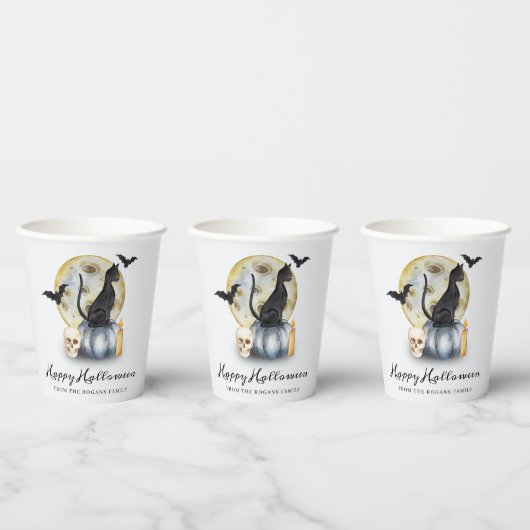 Spooky Halloween Cat Pumpkin Pappbecher (Multi)