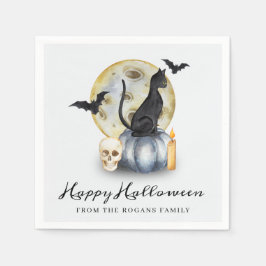 Spooky Halloween Cat Pumpkin Serviette